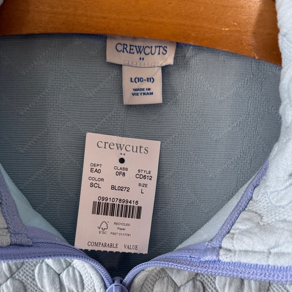 New Crewcuts from J. Crew Blue Heart Pattern Quarter Zip-Up Sweater - Picture 3 of 9